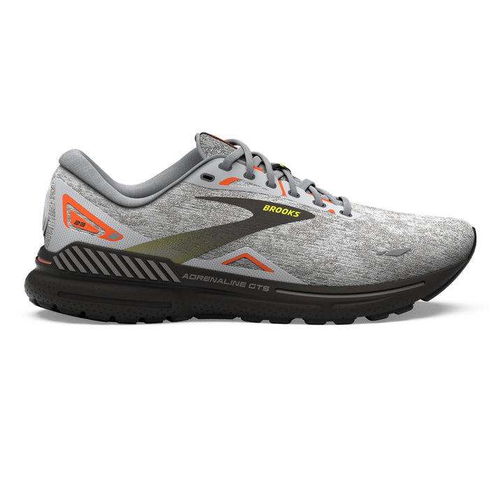 BROOKS Adrenaline GTS 23 Mens FOOTWEAR - Mens Stability OYSTER/BLACK/RED ORANGE