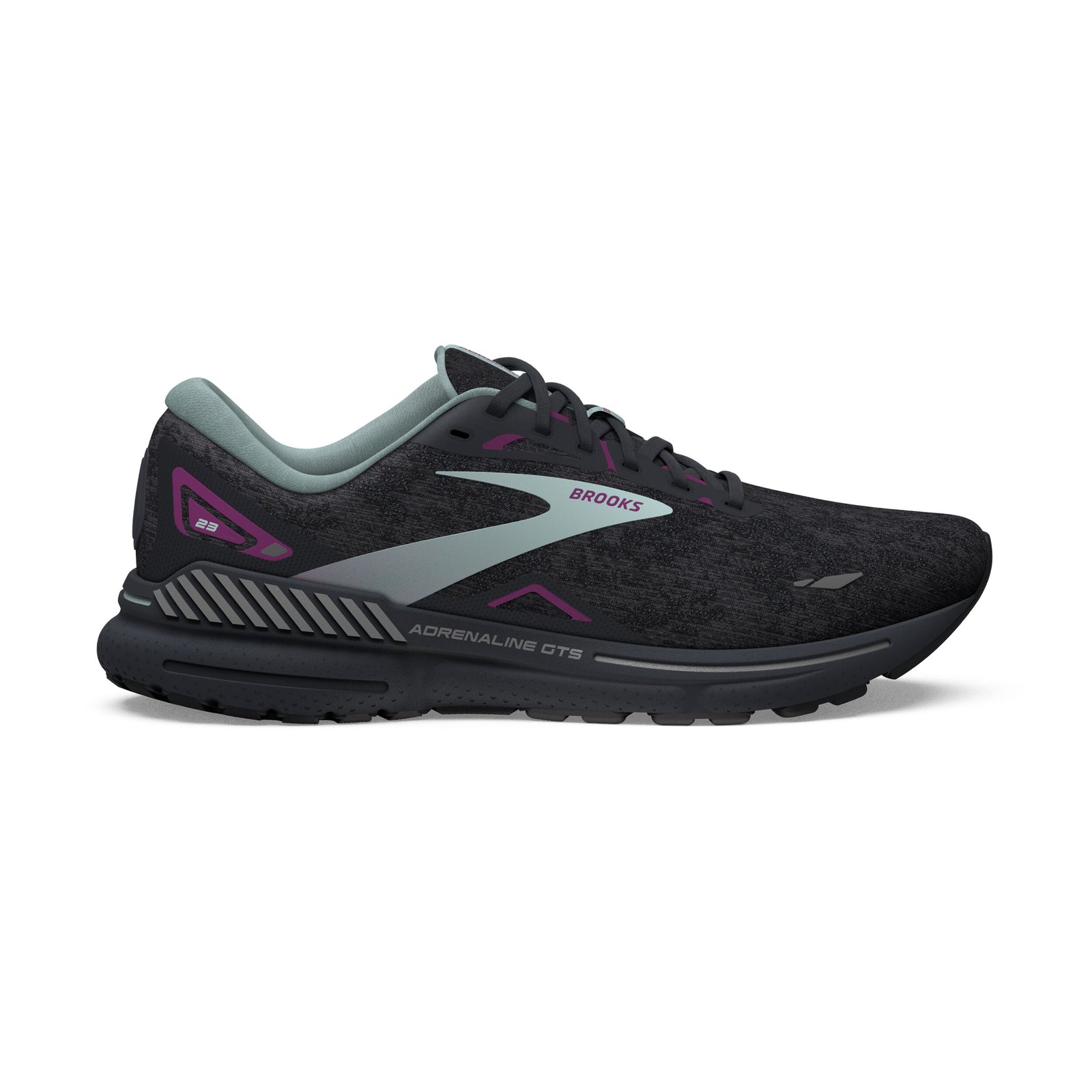 BROOKS Adrenaline GTS 23 Womens FOOTWEAR - Womens Stability BLACK/LIGHT BLUE/PURPLE