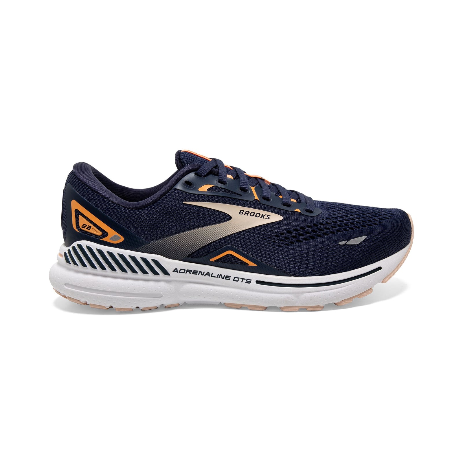 BROOKS Adrenaline GTS 23 Womens FOOTWEAR - Womens Stability PEACOAT/TANGERINE/PEACH