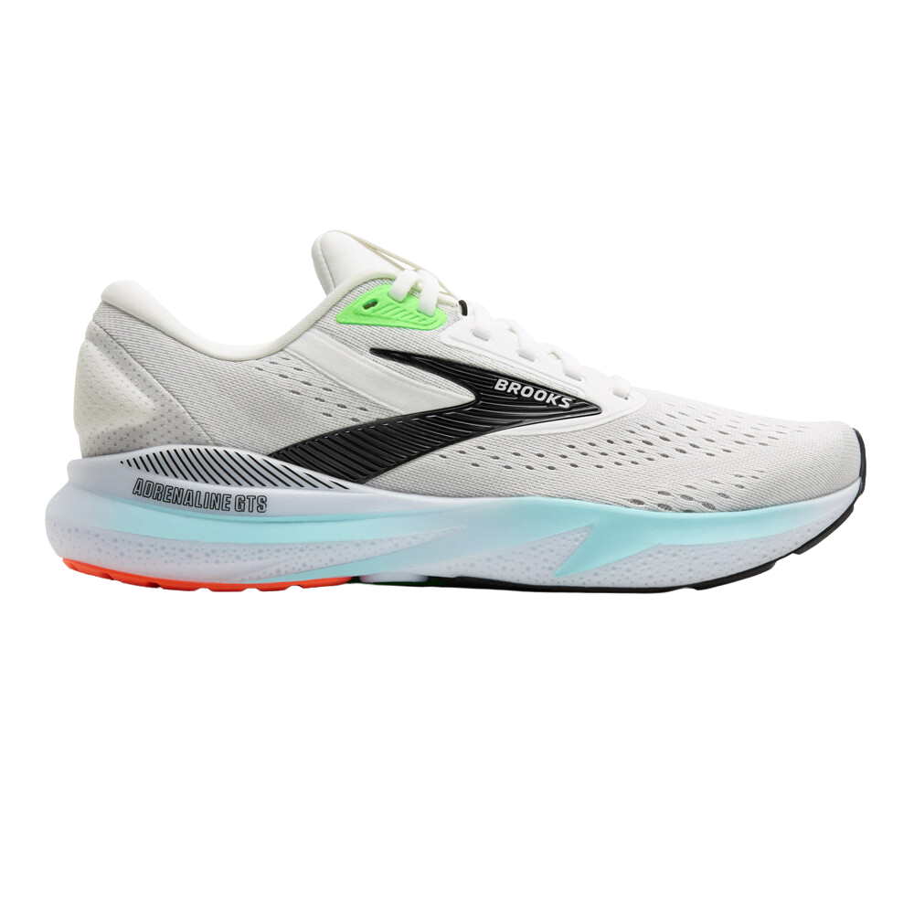 Brooks Adrenaline GTS 24 Mens FOOTWEAR - Mens Stability WHITE/GECKO/ATOMIZER