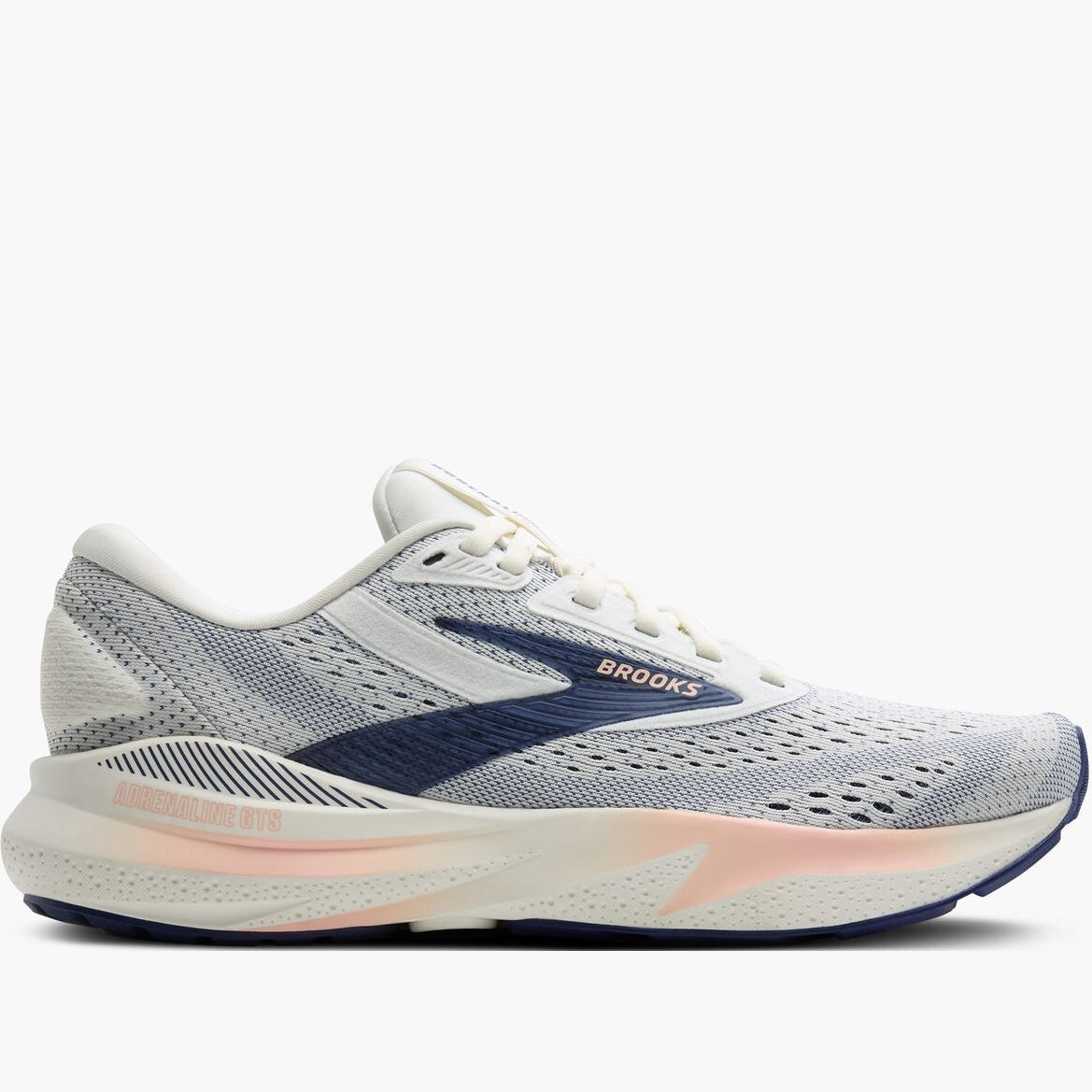 Brooks Adrenaline GTS 24 Wide Womens FOOTWEAR - Womens Stability GREY/BLUE RIBBON/PEACH