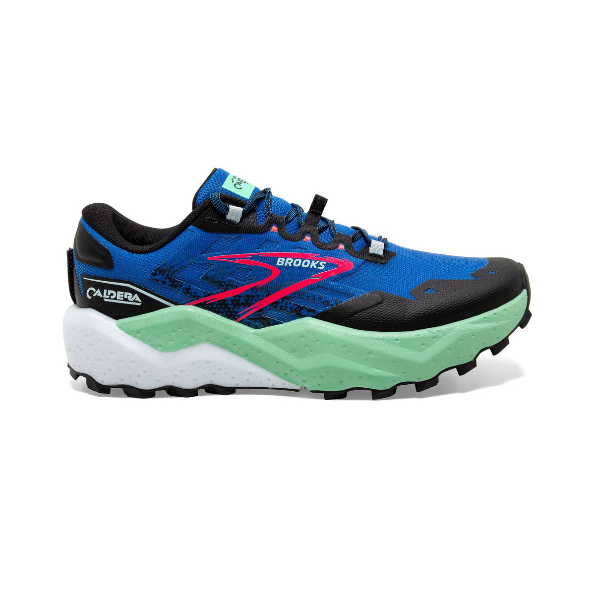 BROOKS Caldera 7 Mens FOOTWEAR - Mens Trail VICTORIA BLUE/BLACK/SPRING BUD
