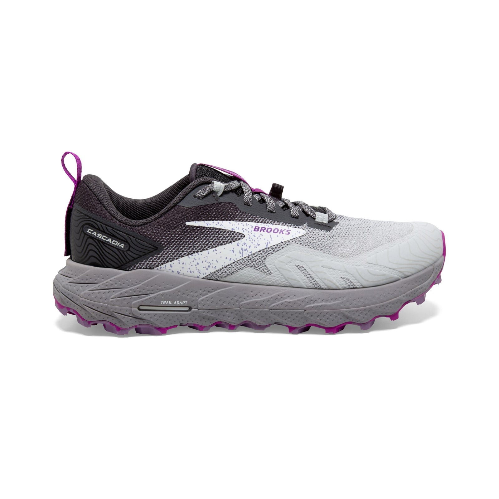 BROOKS Cascadia 17 Womens FOOTWEAR - Womens Trail OYSTER/BLACKENED PEARL/PURPLE