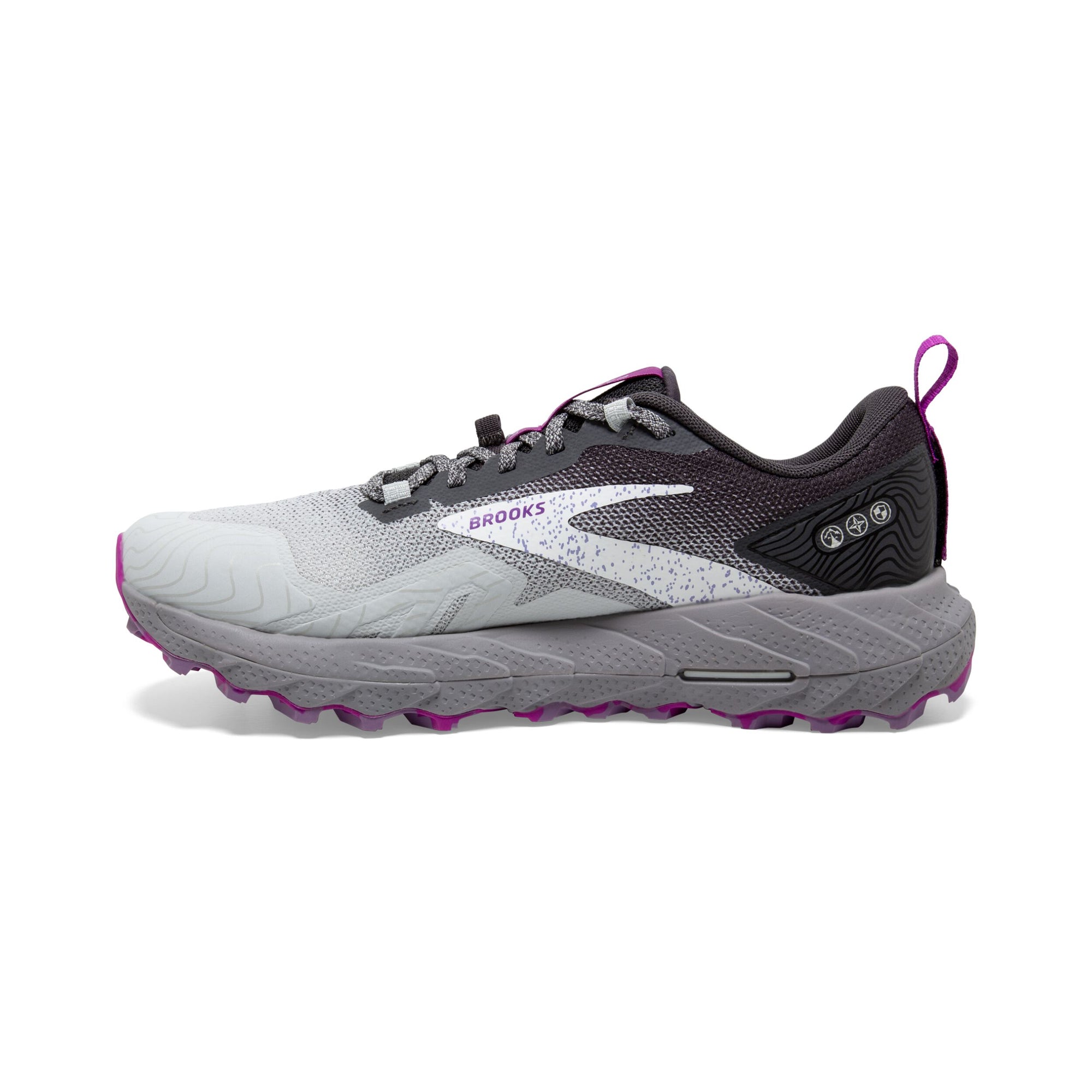 Brooks Cascadia 17 Womens FOOTWEAR - Womens Trail OYSTER/BLACKENED PEARL/PURPLE