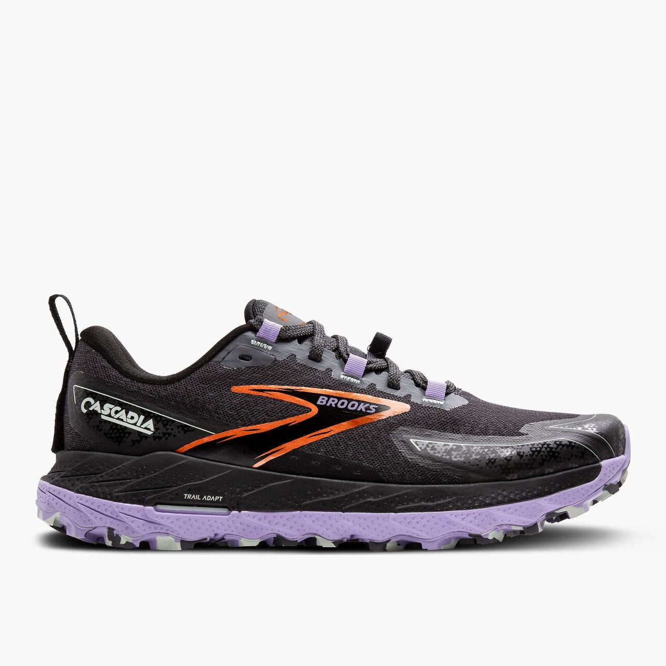 Brooks Cascadia 18 Womens FOOTWEAR - Womens Trail EBONY/SWEET LAVENDER/COPPER