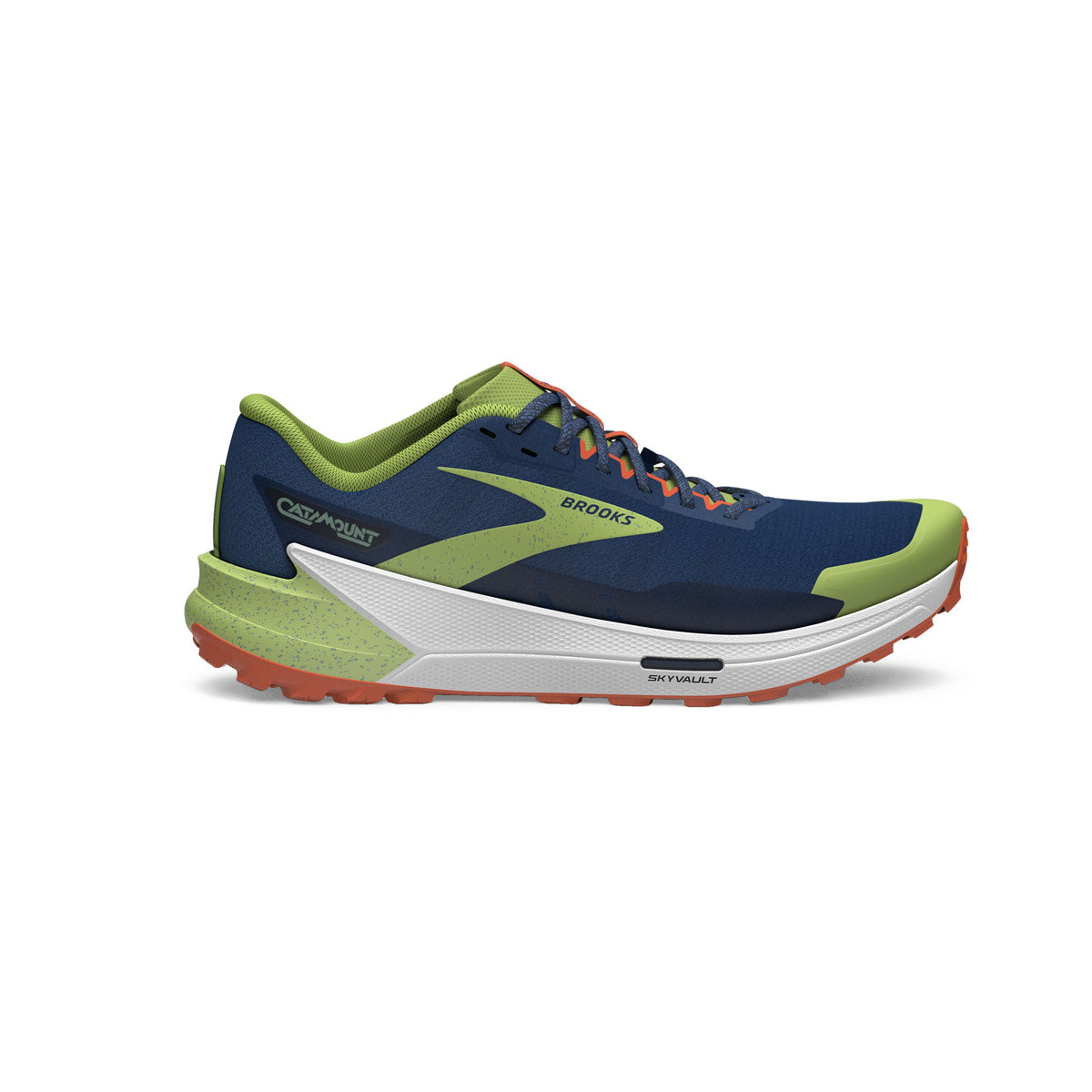 BROOKS Catamount 2 Mens FOOTWEAR - Mens Trail NAVY/FIRECRACKER/SHARP GREEN
