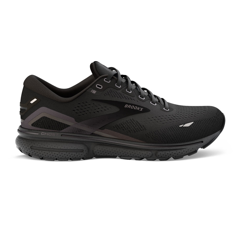 BROOKS Ghost 15 D Wide Womens FOOTWEAR - Womens Neutral BLACK/BLACK/EBONY