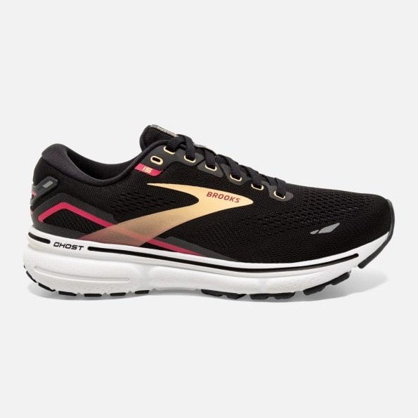 Brooks Ghost 15 Womens FOOTWEAR - Womens Neutral BLACK/ORANGE/RASPBERRY