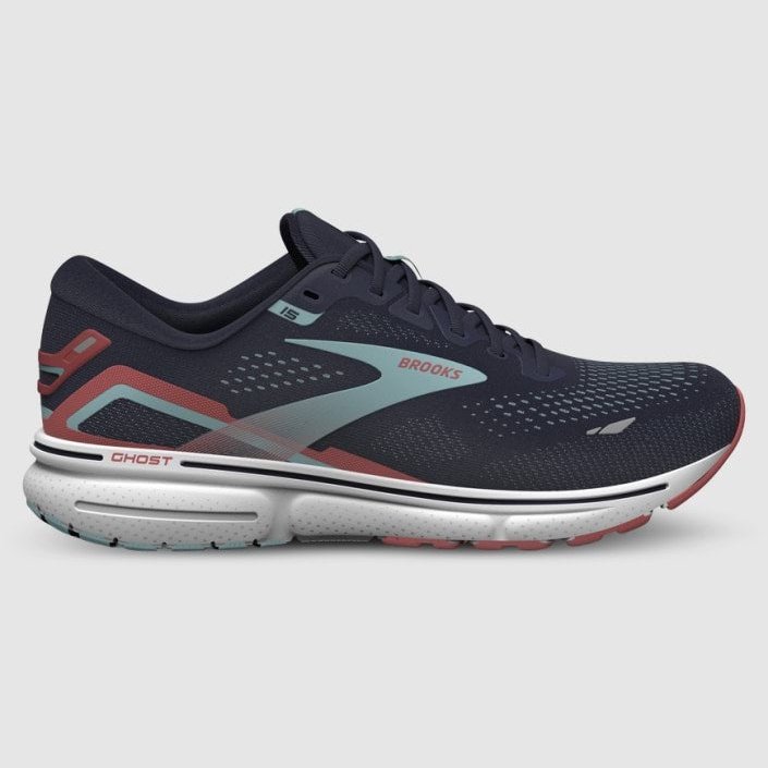 Brooks Ghost 15 Womens FOOTWEAR - Womens Neutral PEACOAT/CANAL BLUE/ROSE