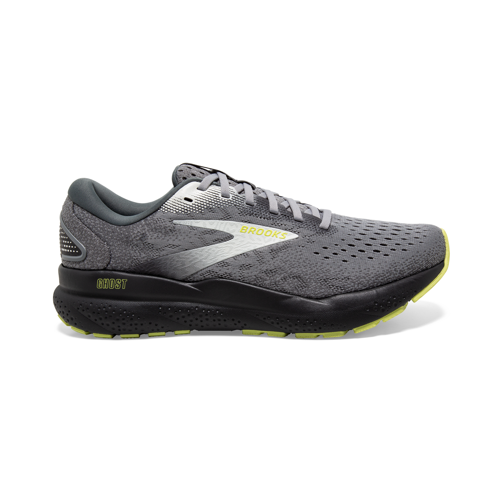 Brooks Ghost 16 Mens Extra Wide (4E) Mens FOOTWEAR - Mens Neutral PRIMER/GREY/LIME