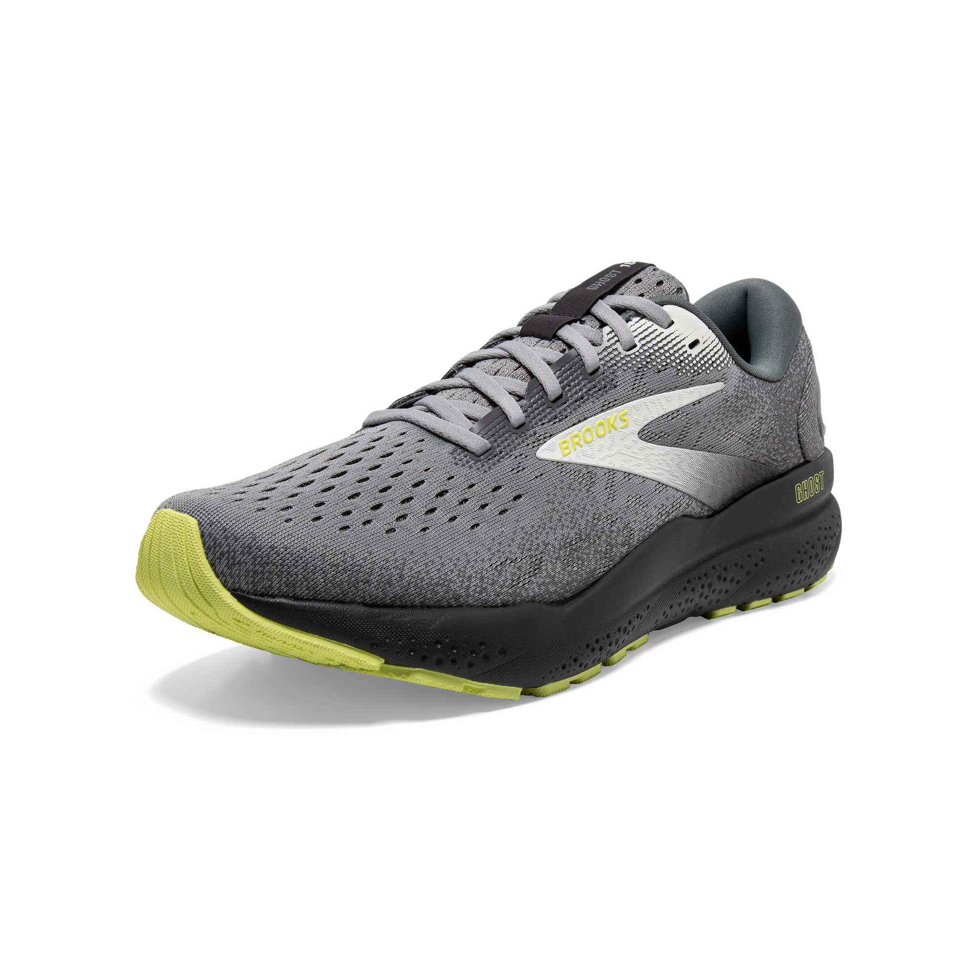 Brooks Ghost 16 Mens Extra Wide (4E) Mens FOOTWEAR - Mens Neutral PRIMER/GREY/LIME