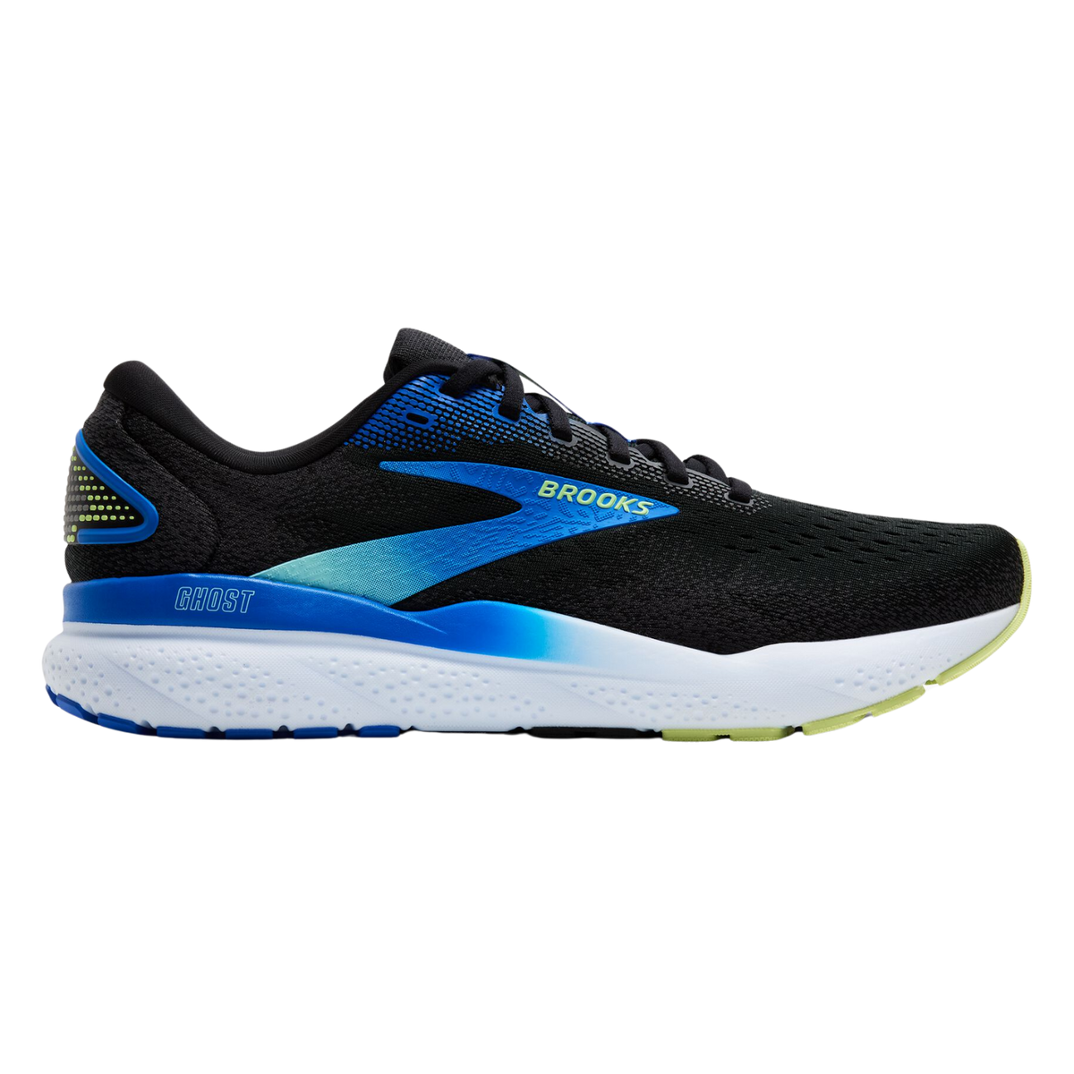 Brooks Ghost 16 Mens FOOTWEAR - Mens Neutral BLACK/COBALT/NEW YELLOW