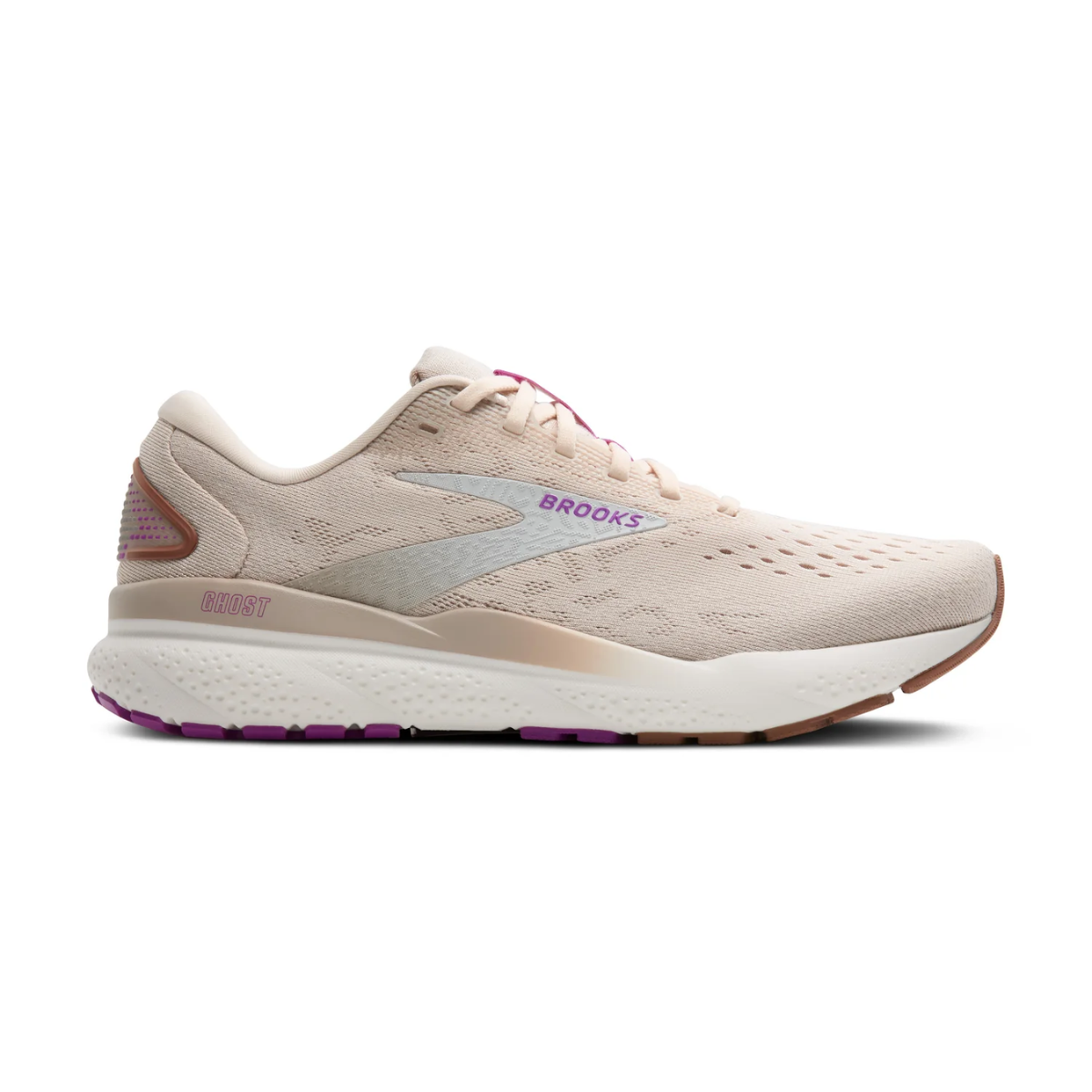 BROOKS Ghost 16 Womens FOOTWEAR - Womens Neutral ALMOND PEACH/COCONUT/PURPLE