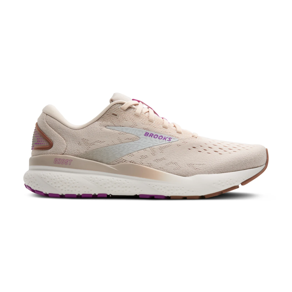 Brooks Ghost 16 Womens FOOTWEAR - Womens Neutral ALMOND PEACH/COCONUT/PURPLE