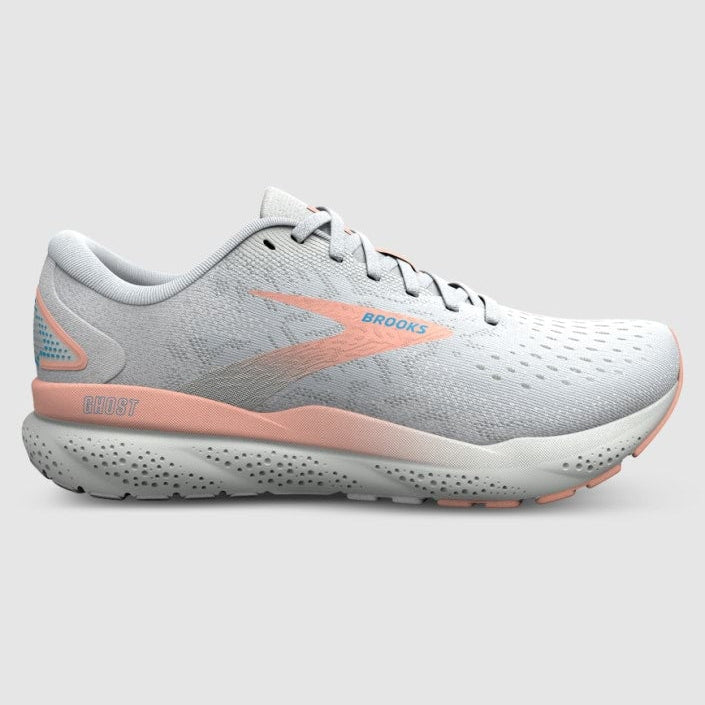 Brooks Ghost 16 Womens FOOTWEAR - Womens Neutral WHITE/BLUEWASH/TROPICAL PEACH