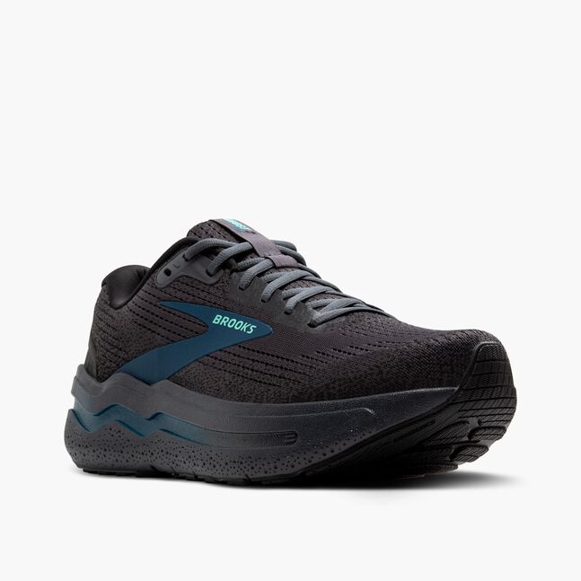 BROOKS Ghost Max 2 Wide Mens FOOTWEAR - Mens Neutral Cushioned EBONY/COCKATOO / BLUE SAPPHIRE