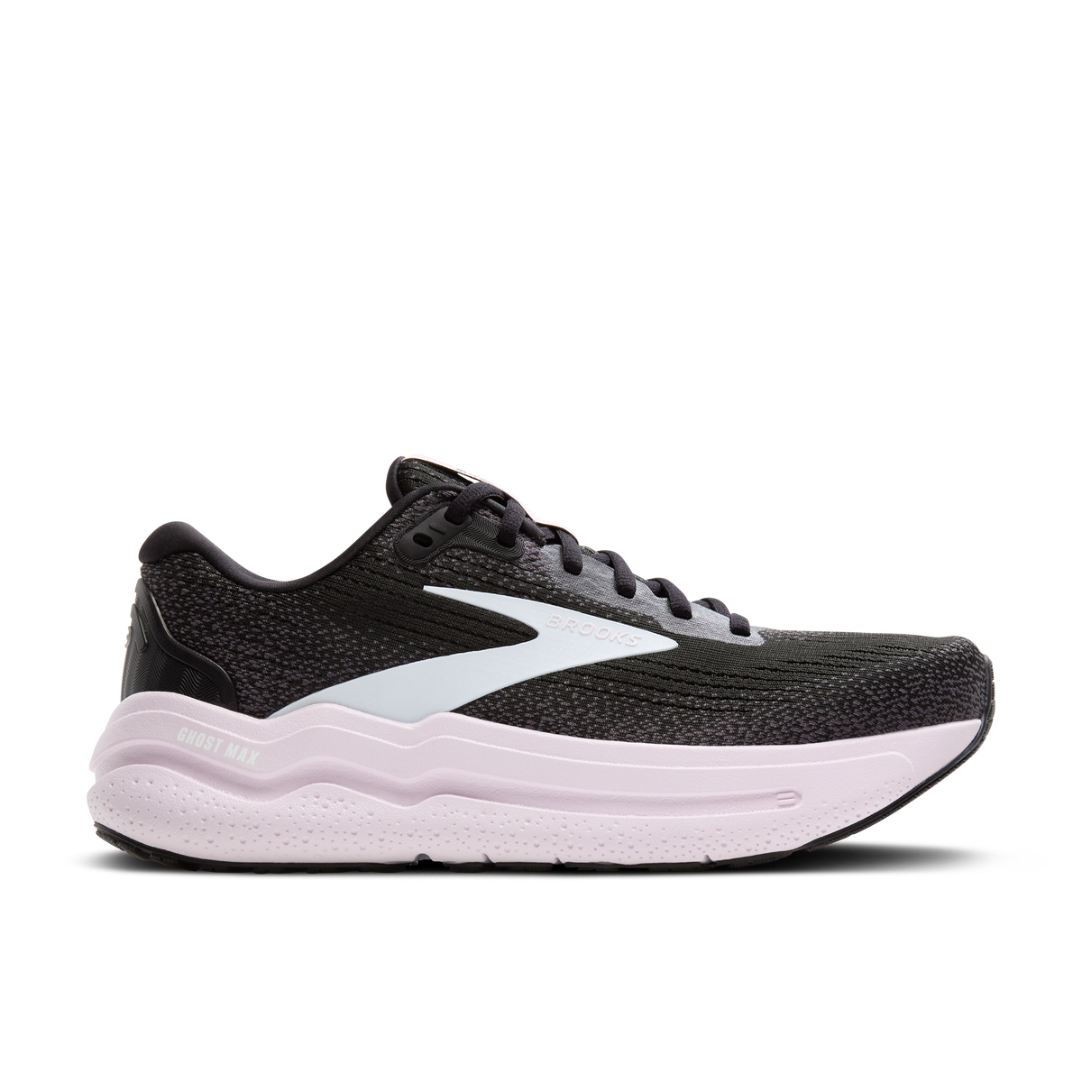 Brooks Ghost Max 2 Womens FOOTWEAR - Womens Neutral Cushioned BLACK/WHITE/ORCHID ICE