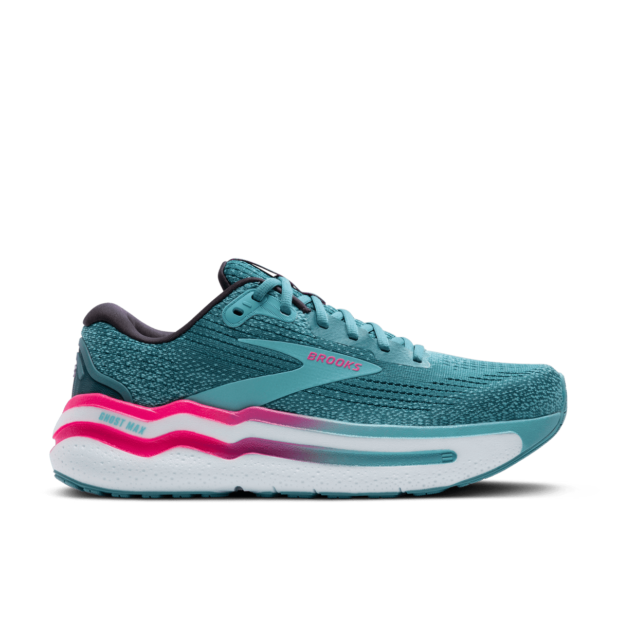 BROOKS Ghost Max 2 Womens FOOTWEAR - Womens Neutral Cushioned STORM BLUE/KNOCKOUT PINK/AQUA