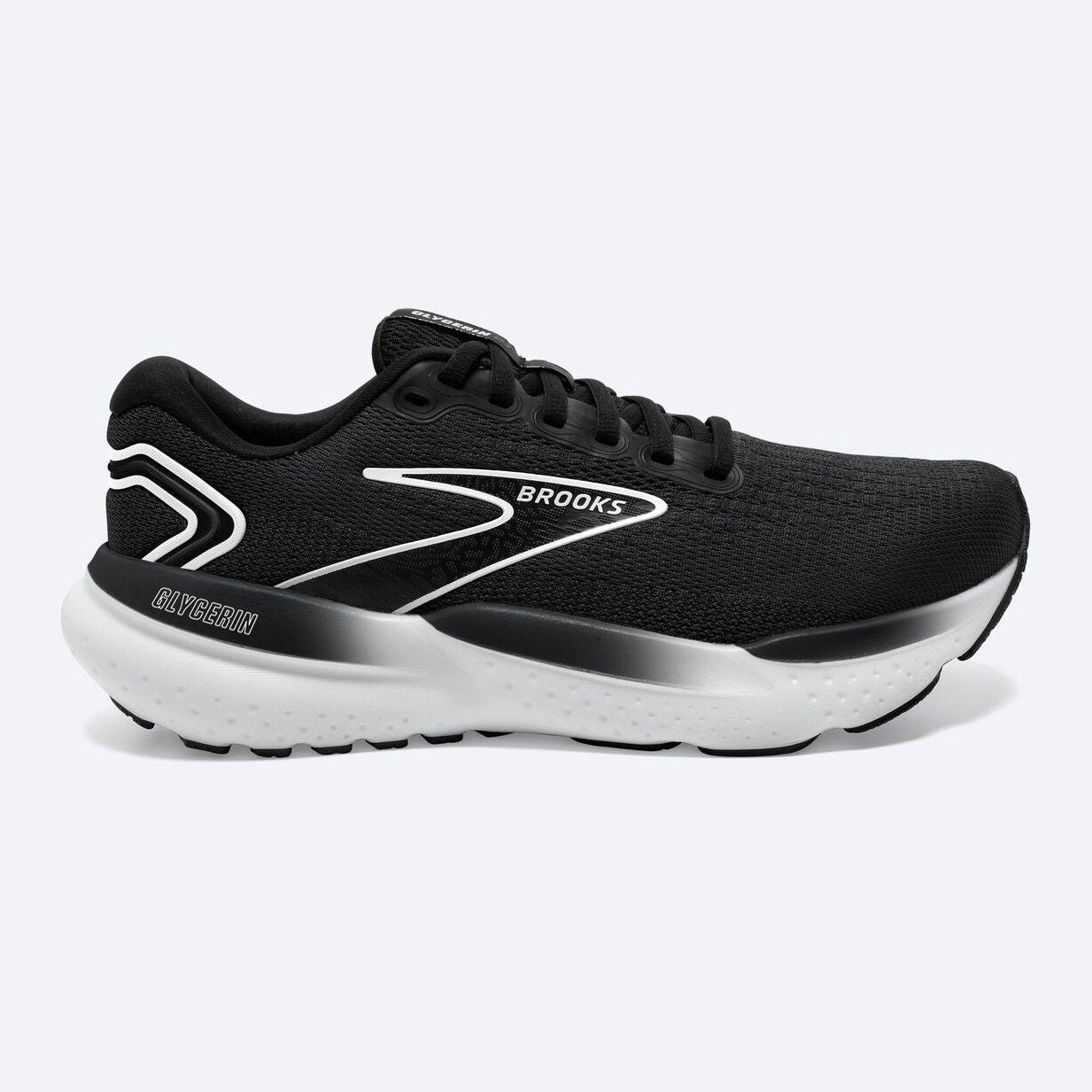 BROOKS Glycerin 21 2E Wide Mens FOOTWEAR - Mens Neutral Cushioned BLACK/GREY/WHITE