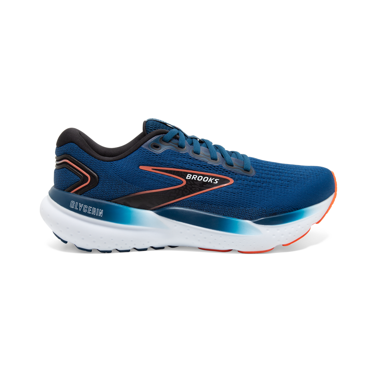 BROOKS Glycerin 21 Mens FOOTWEAR - Mens Neutral Cushioned BLUE OPAL/BLACK/NASTURTIUM