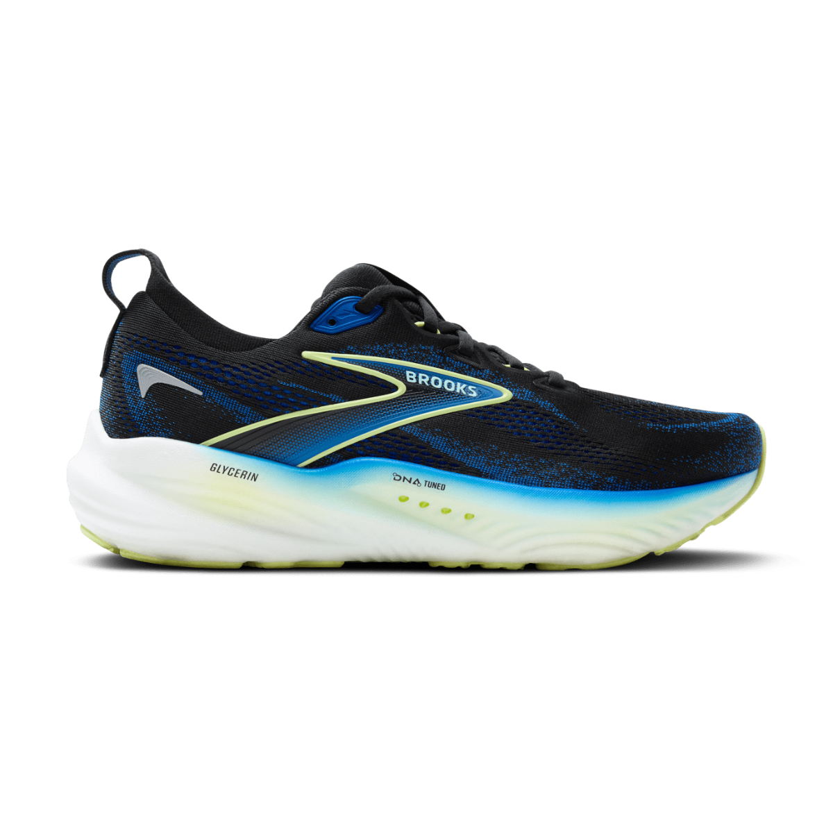 Brooks Glycerin 22 Mens FOOTWEAR - Mens Neutral Cushioned BLACK/COBALT/NEO YELLOW