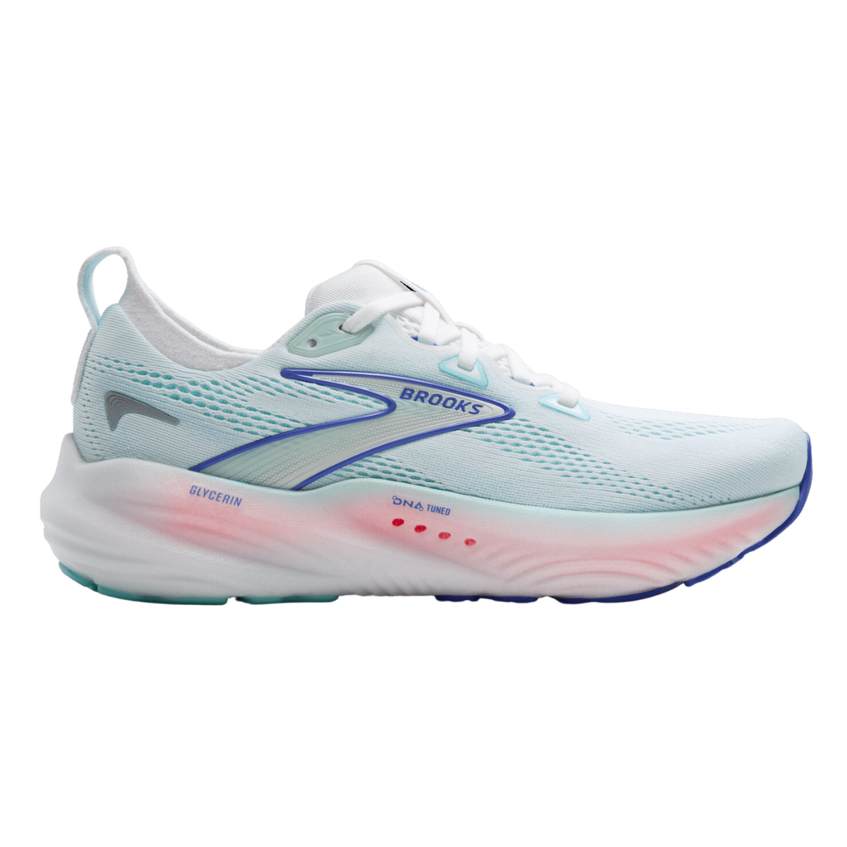 BROOKS Glycerin 22 Wide (D) Womens FOOTWEAR - Womens Neutral WHITE/LIMPET SHELL/AMPARO BLUE