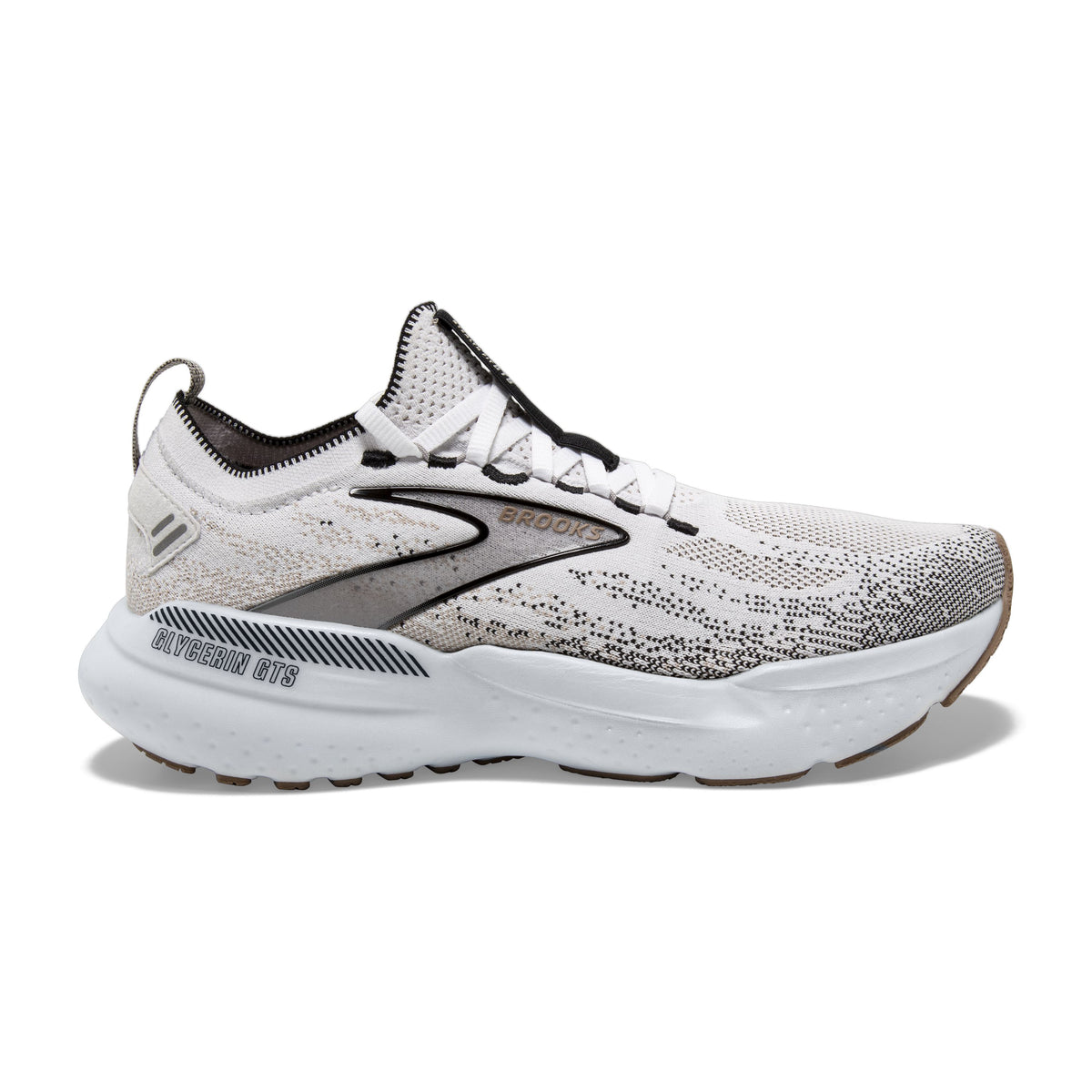 BROOKS Glycerin GTS 21 Stealthfit Womens FOOTWEAR - Womens Stability Cushioned WHITE/GREY/BLACK