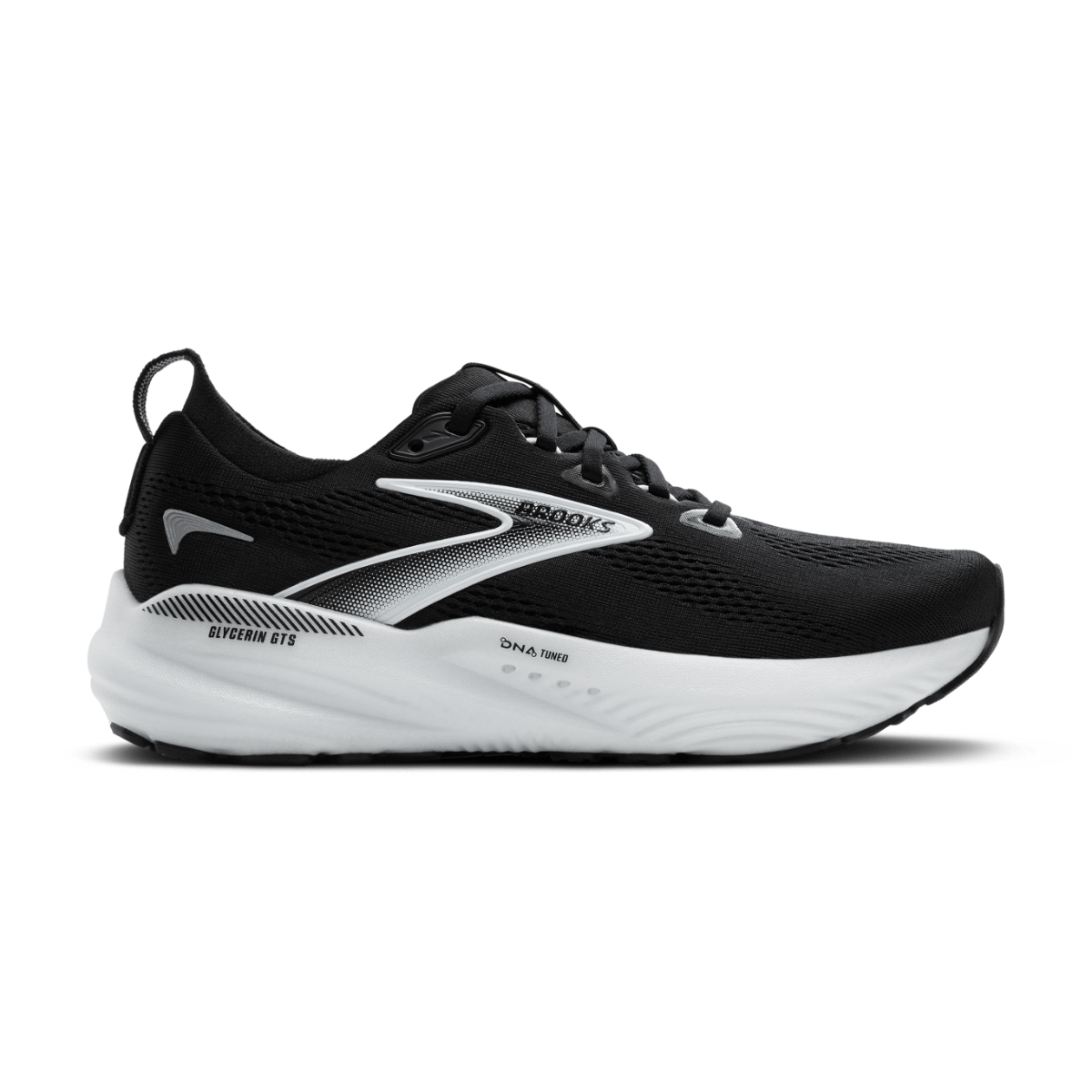 BROOKS Glycerin GTS 22 Mens FOOTWEAR - Mens Stability Cushioned BLACK/GREY/WHITE