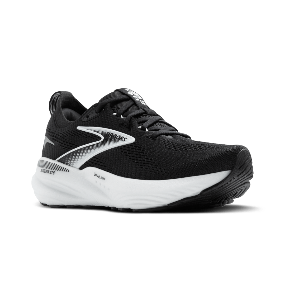 BROOKS Glycerin GTS 22 Mens FOOTWEAR - Mens Stability Cushioned BLACK/GREY/WHITE