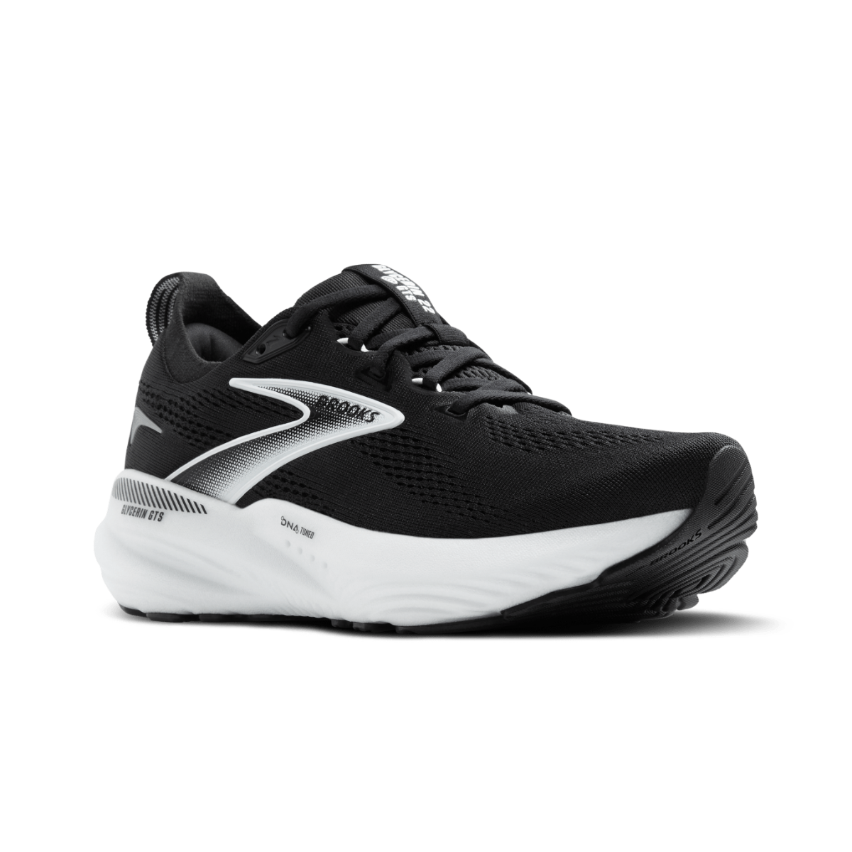 Brooks Glycerin GTS 22 Mens FOOTWEAR - Mens Stability Cushioned BLACK/GREY/WHITE