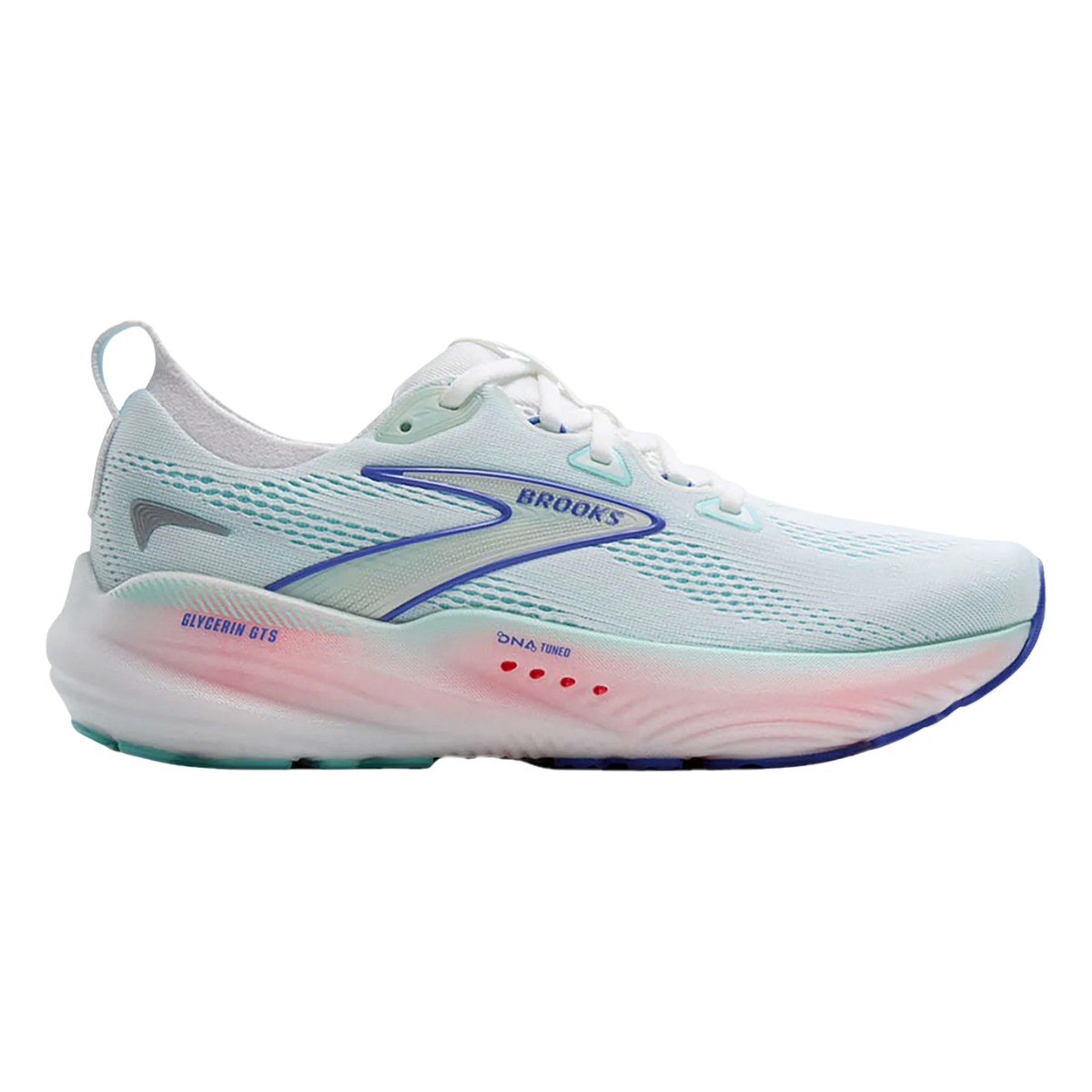 BROOKS Glycerin GTS 22 Womens FOOTWEAR - Womens Stability Cushioned WHITE/LIMPET SHELL/AMPARO BLUE