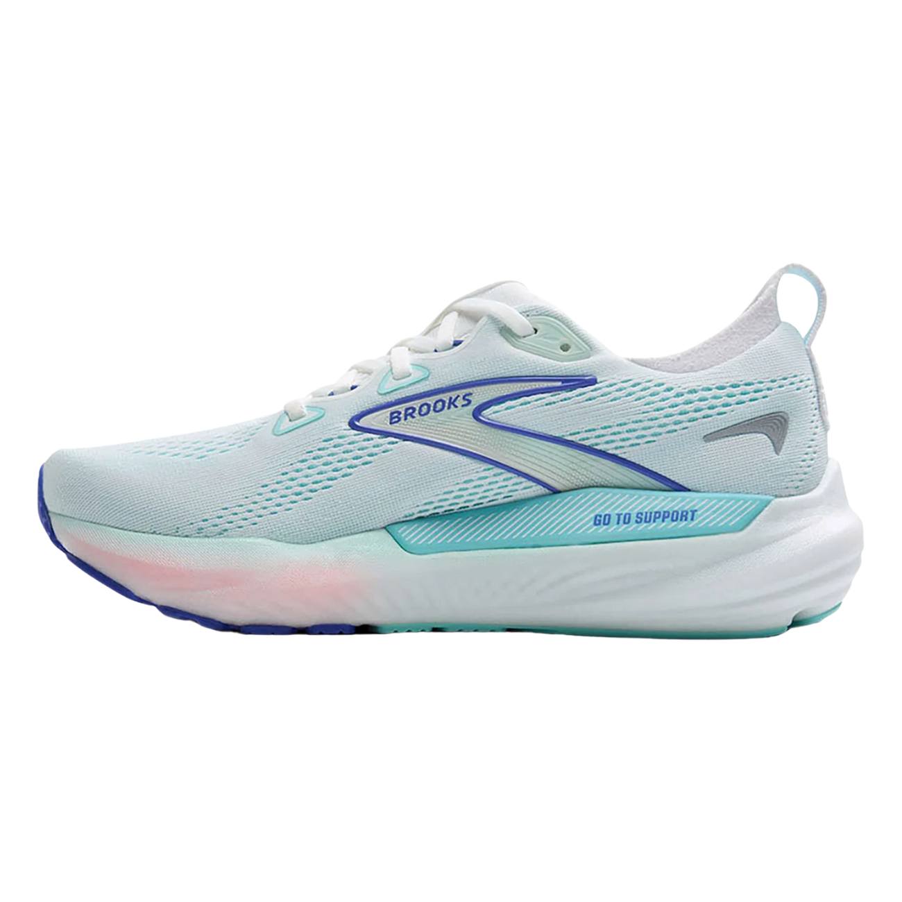 BROOKS Glycerin GTS 22 Womens FOOTWEAR - Womens Stability Cushioned WHITE/LIMPET SHELL/AMPARO BLUE