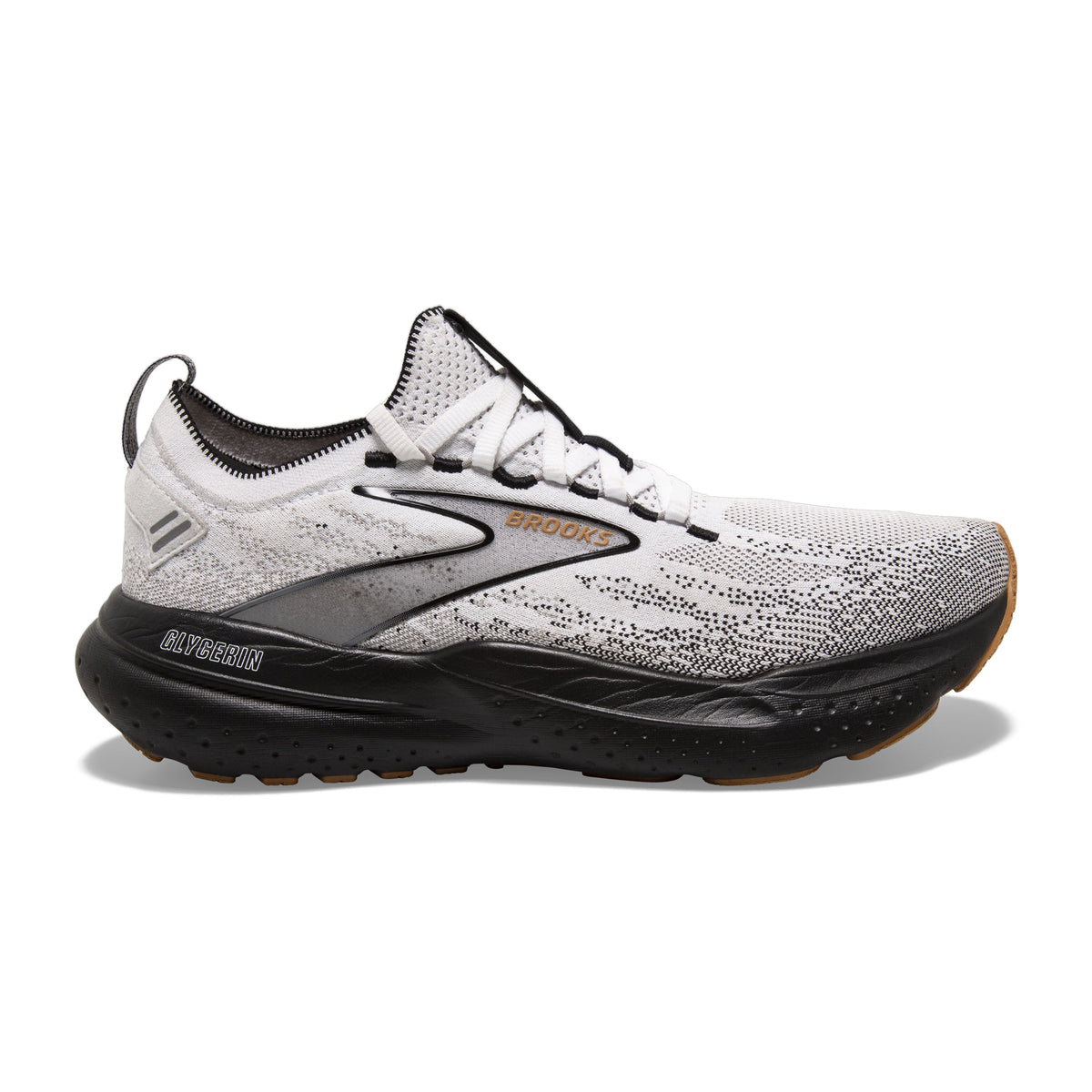 BROOKS Glycerin StealthFit 21 Mens FOOTWEAR - Mens Neutral Cushioned WHITE/GREY/BLACK