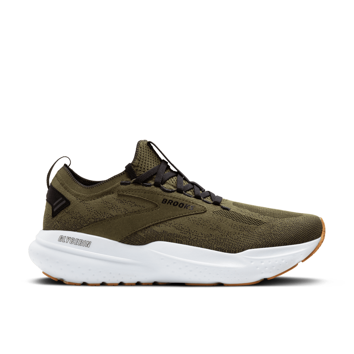 BROOKS Glycerin StealthFit 21 Mens FOOTWEAR - Mens Neutral Cushioned GREEN/BLACK/WHITE