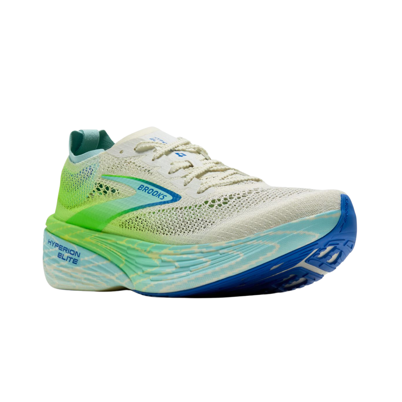 BROOKS Hyperion Elite 4 PB Unisex FOOTWEAR - Unisex Carbon Plate BLUEWASH/GREEN GECKO/COBALT