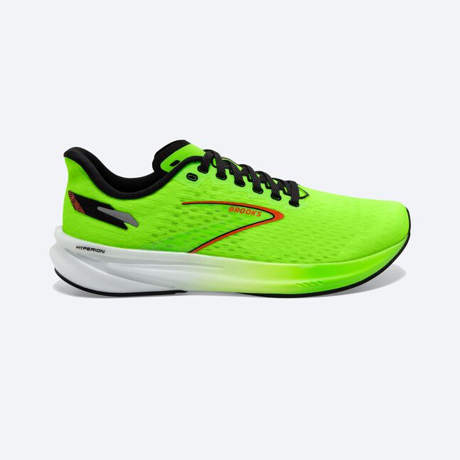 BROOKS Hyperion GTS Mens FOOTWEAR - Mens Lightweight GREEN GECKO/RED ORANGE/WHITE