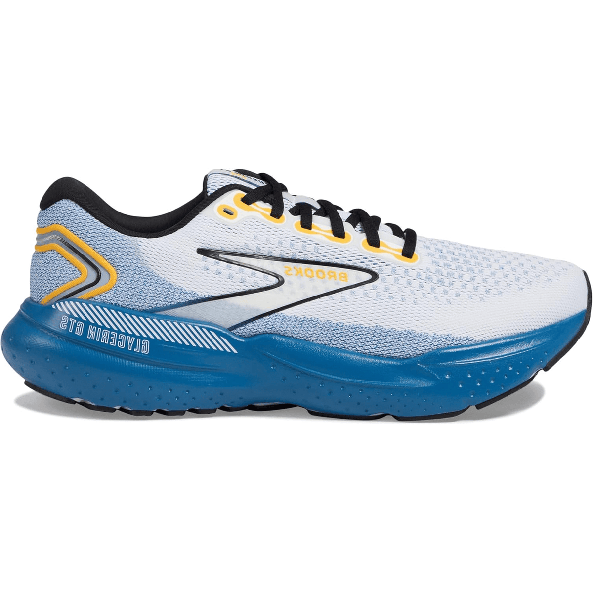 BROOKS Glycerin GTS 21 Mens FOOTWEAR - Mens Stability Cushioned WHITE/SAPPHIRE/ORANGE