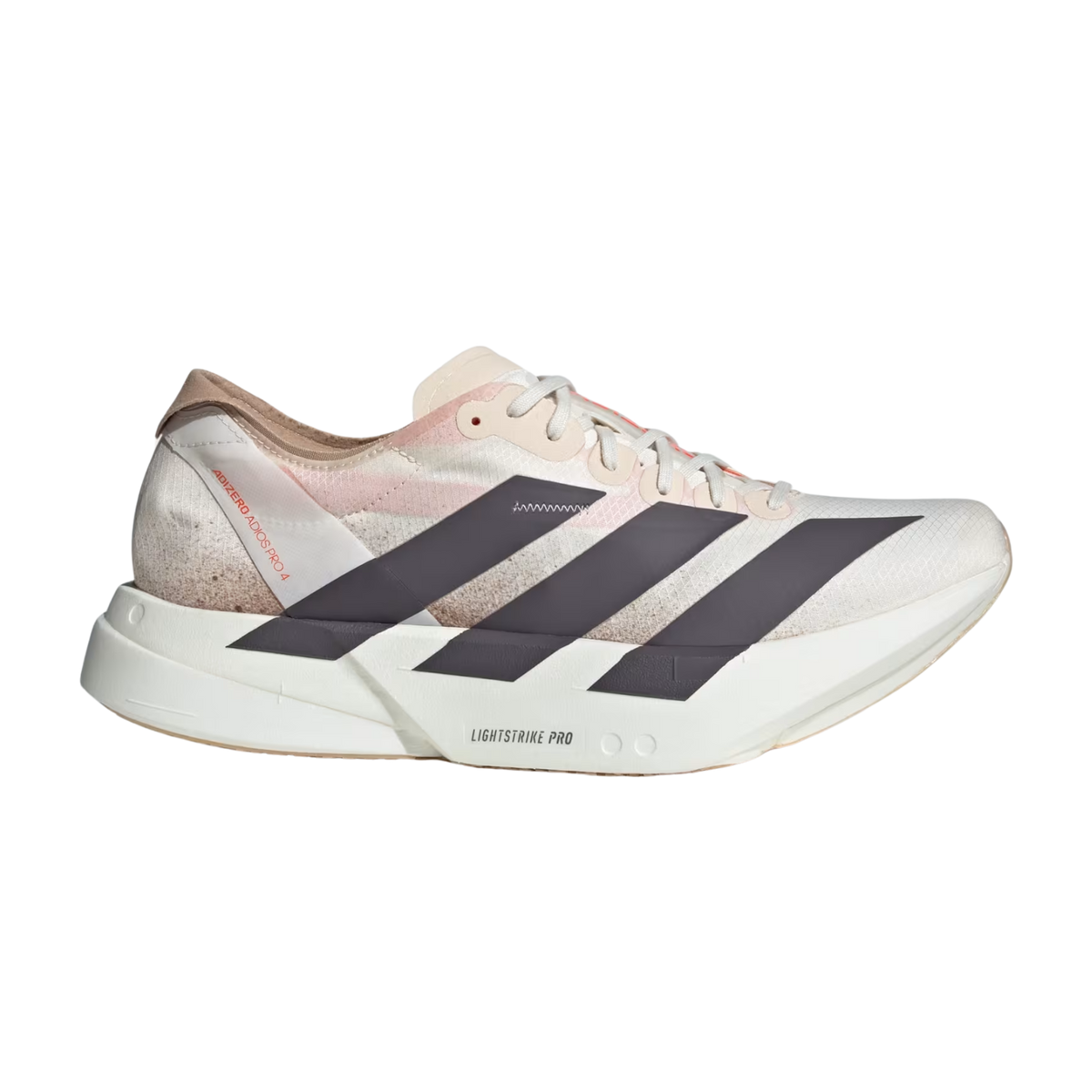 ADIDAS Adizero Adios Pro 4 Mens FOOTWEAR - Mens Carbon Plate CHALK WHITE/GREY STRATA/IMPACT ORANGE