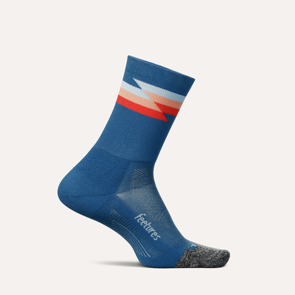 FEETURES Elite Light Cushion Mini Crew GEAR - Socks SYNTHWAVE BLUE