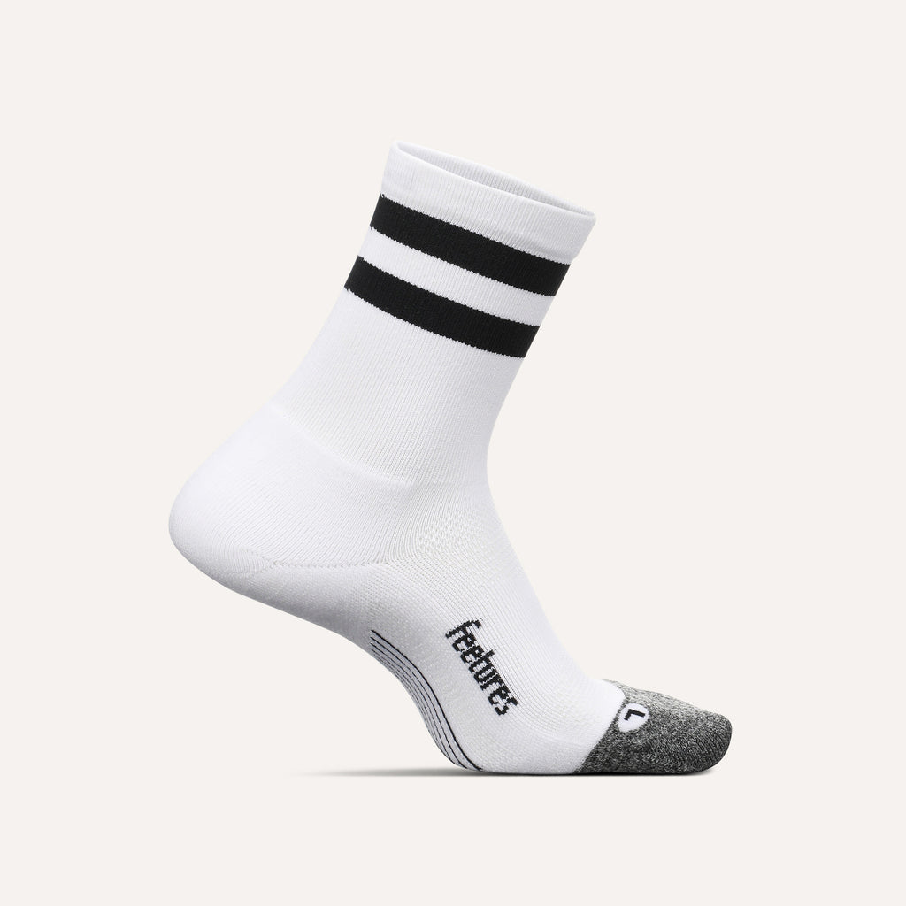 FEETURES Elite Light Cushion Mini Crew GEAR - Socks WHITE HIGH TOP STRIPE