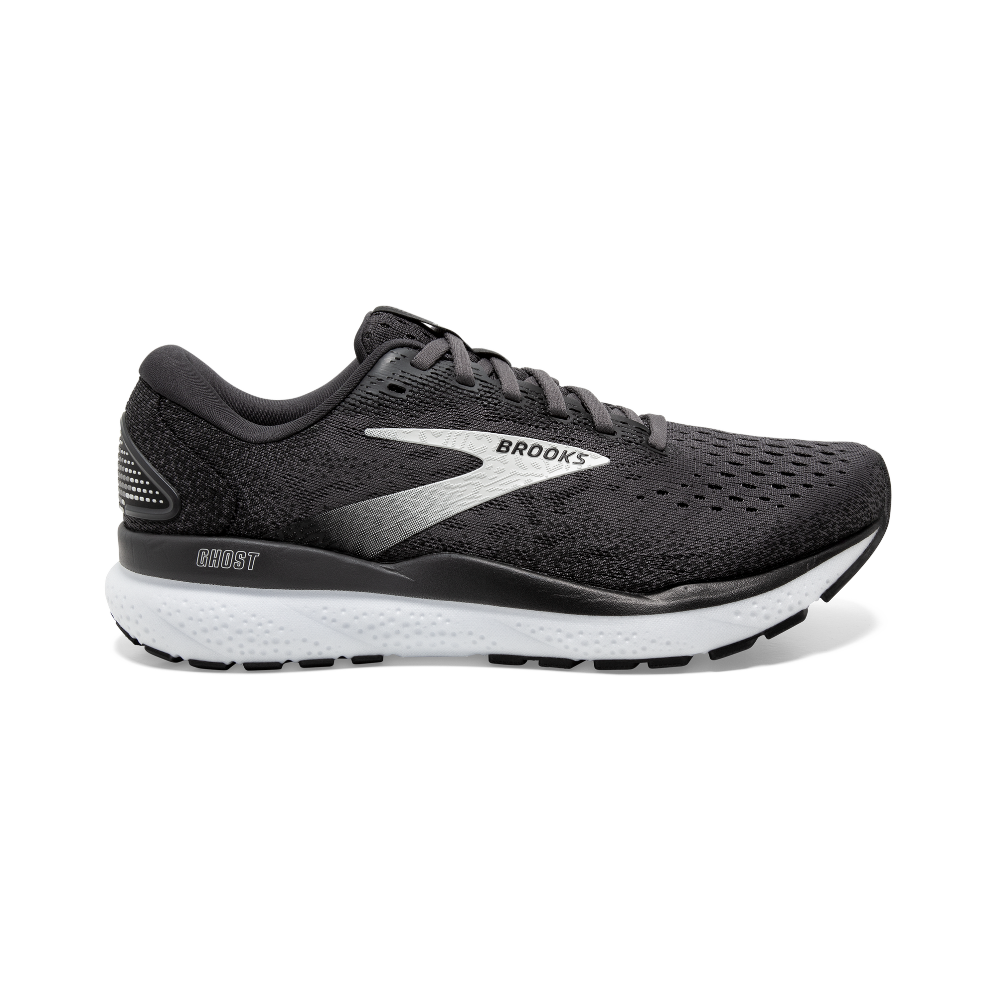 Brooks Ghost 16 2E Wide Mens FOOTWEAR - Mens Neutral BLACK/GREY/WHITE