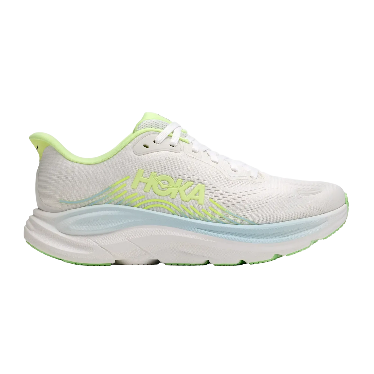 HOKA Clifton 11 Womens FOOTWEAR - Womens Neutral Cushioned FROST / NEON YUZU