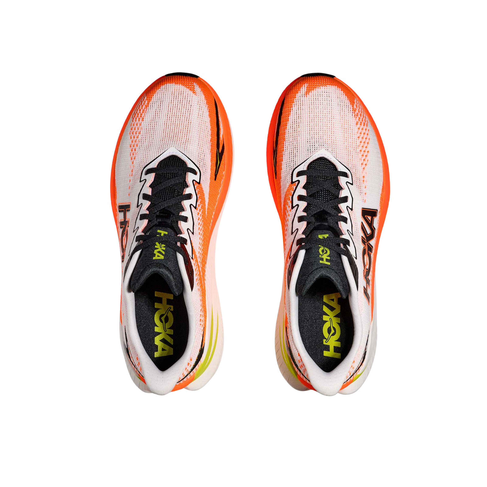 HOKA Mach X 3 Mens WHITE/NEON TANGERINE