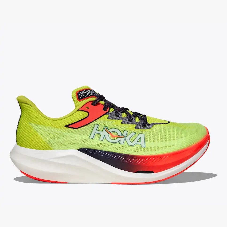 HOKA Rocket X3 Unisex FOOTWEAR - Unisex Carbon Plate NEON YUZU/SQUID INK