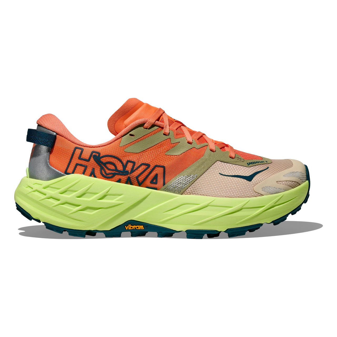 HOKA Speedgoat 7 Womens FOOTWEAR - Womens Trail PERSIMMON/NEON YUZU