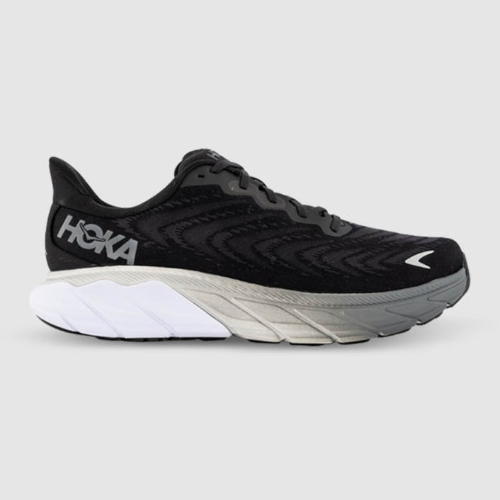 HOKA Arahi 6 Wide Mens FOOTWEAR - Mens Stability Cushioned BLACK/WHITE