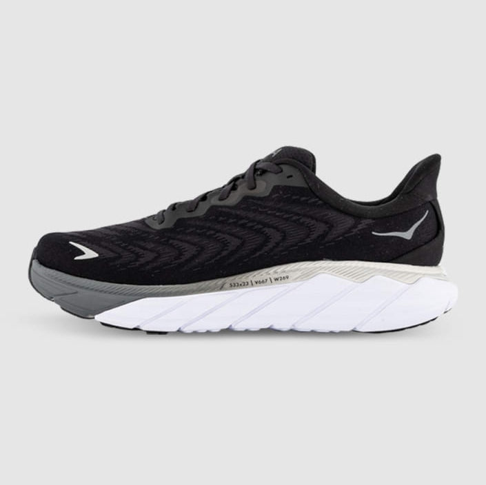 HOKA Arahi 6 Wide Mens FOOTWEAR - Mens Stability Cushioned BLACK/WHITE