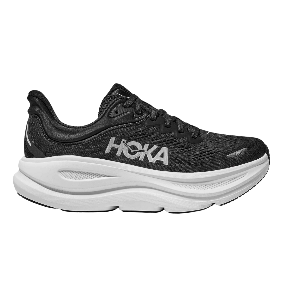 HOKA Bondi 9 Mens FOOTWEAR - Mens Neutral Cushioned BLACK/WHITE