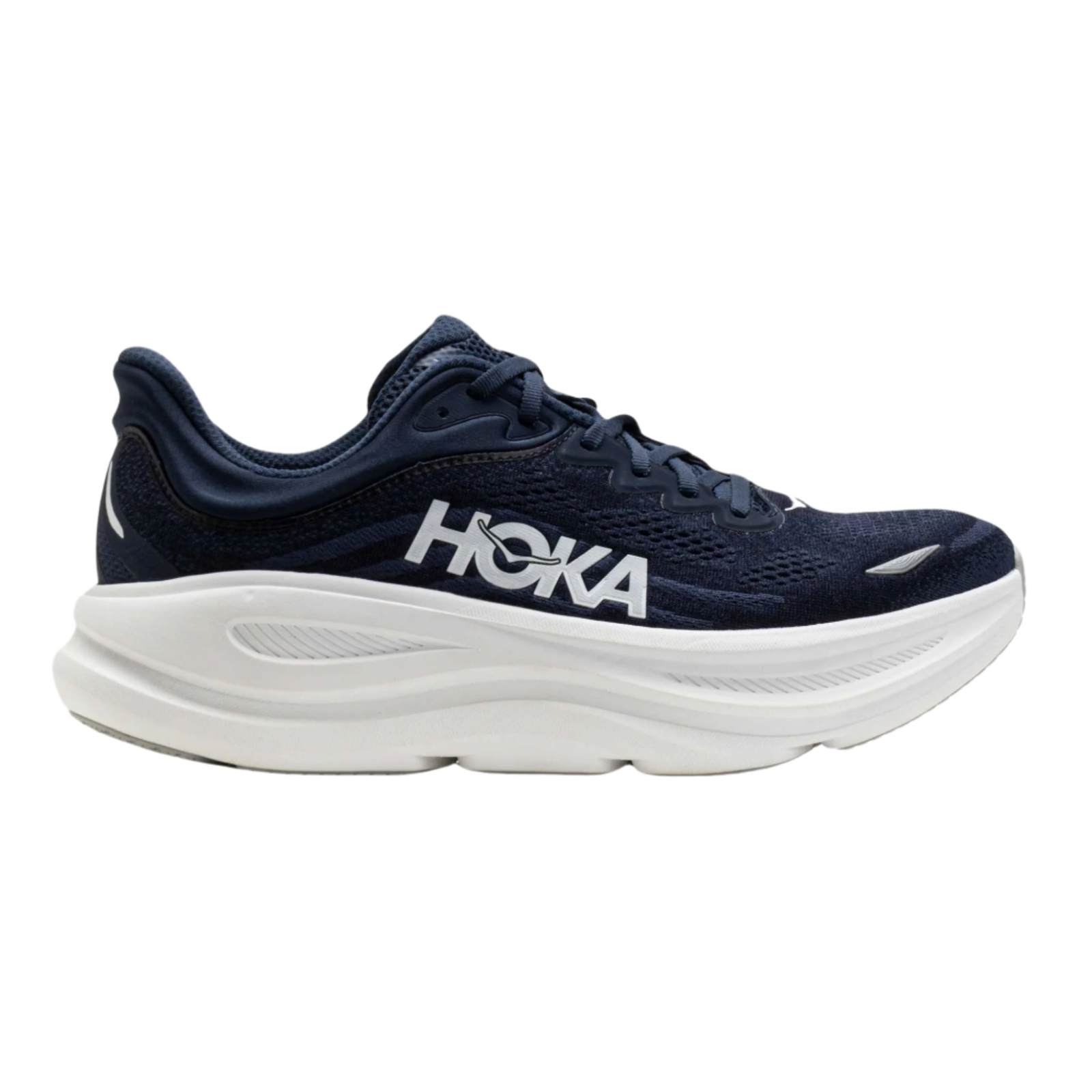 HOKA Bondi 9 Mens Wide FOOTWEAR - Mens Neutral Cushioned VARSITY NAVY / WHITE