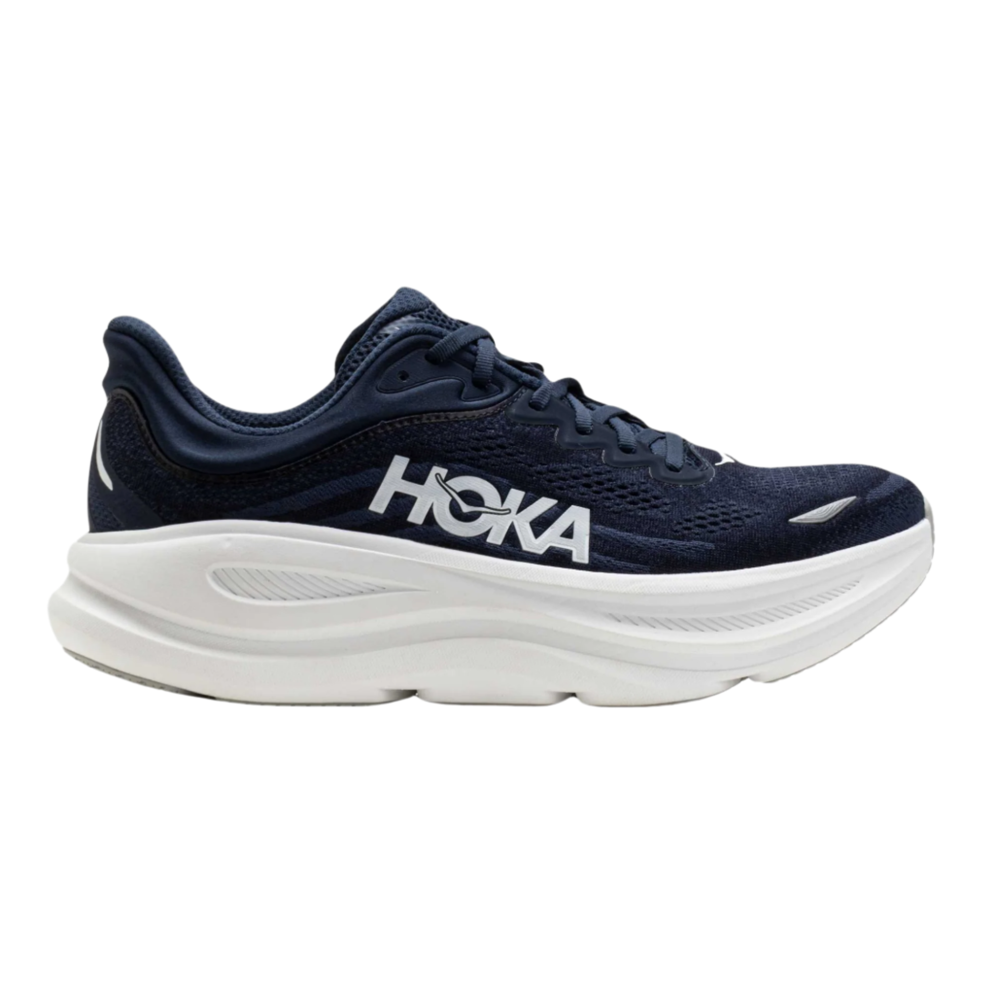 Hoka Bondi 9 Mens Wide FOOTWEAR - Mens Neutral Cushioned VARSITY NAVY / WHITE